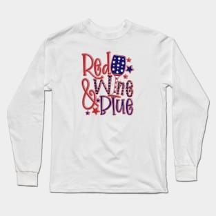 Red, Wine, & Blue Long Sleeve T-Shirt